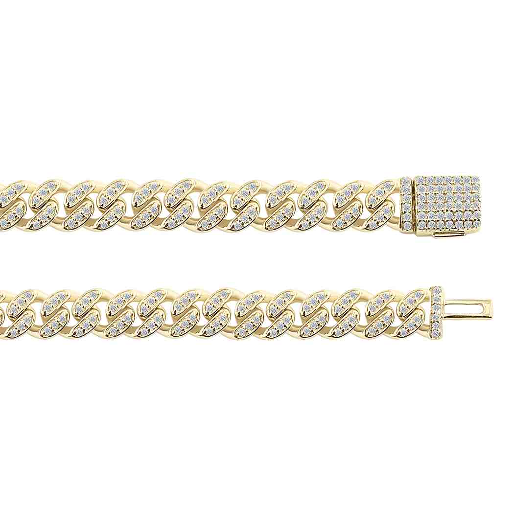 One Line Diamond Cuban Brecelet BR90804AL8
